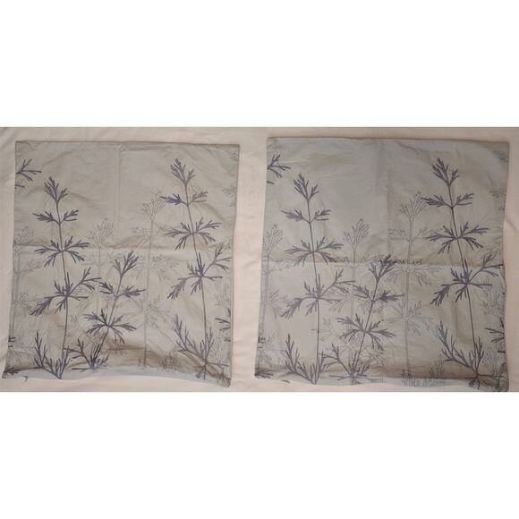 PILLOW COVERS-MARGARET MUIR-Light Ice Blue With Silver Blue Embroidery-Set of 2 - Picture 8 of 11